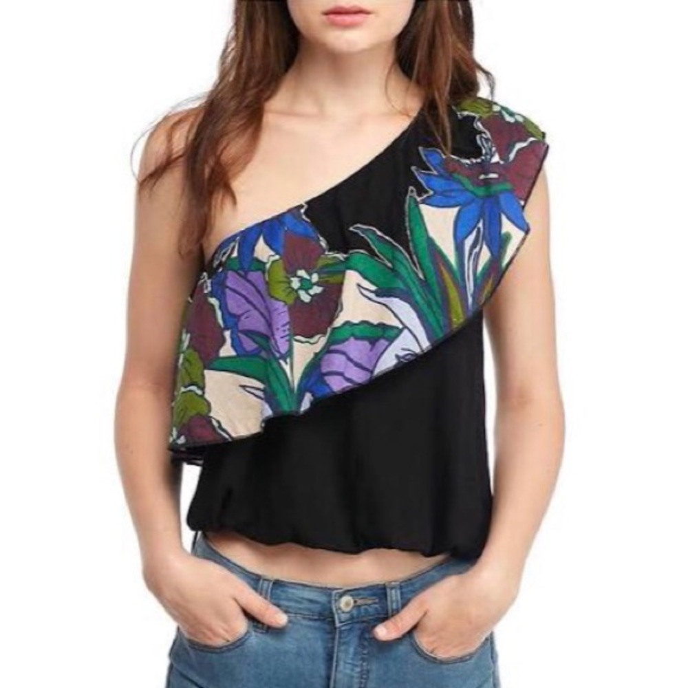 Free People One Shoulder Raffle Sleeve - Picture 2 of 8